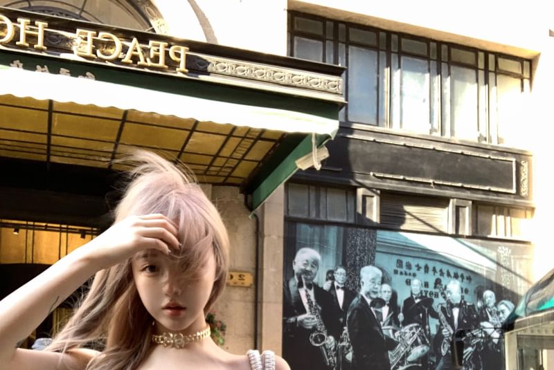 Drawstring Strapless Waist Side-Slit / High Pants Plain Flared Asymmetrical Top