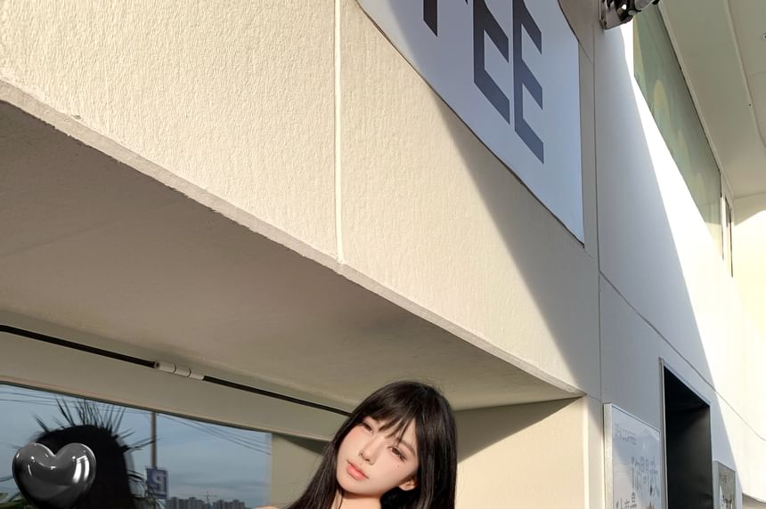 Top A-Line Tube High Rise / Bow Skirt Plaid Sheer Ruched Mini