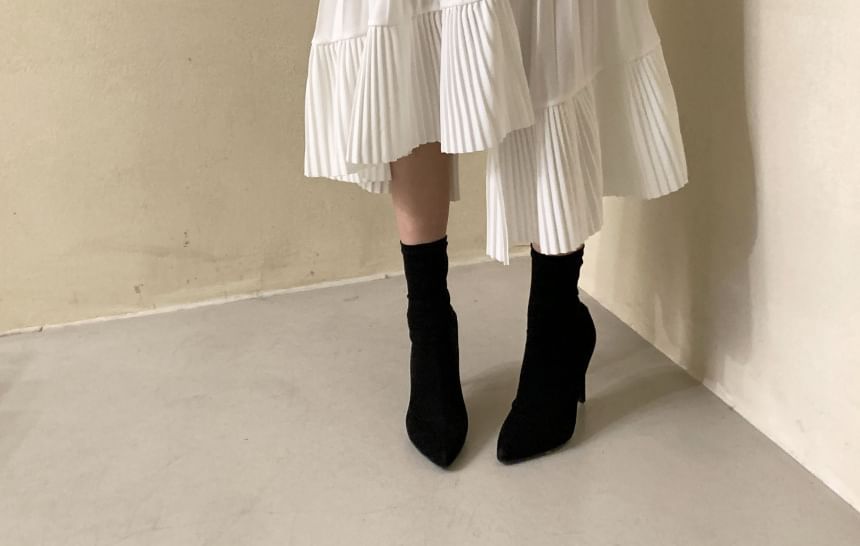 Asymmetrical A-Line Midi Skirt with High Waist