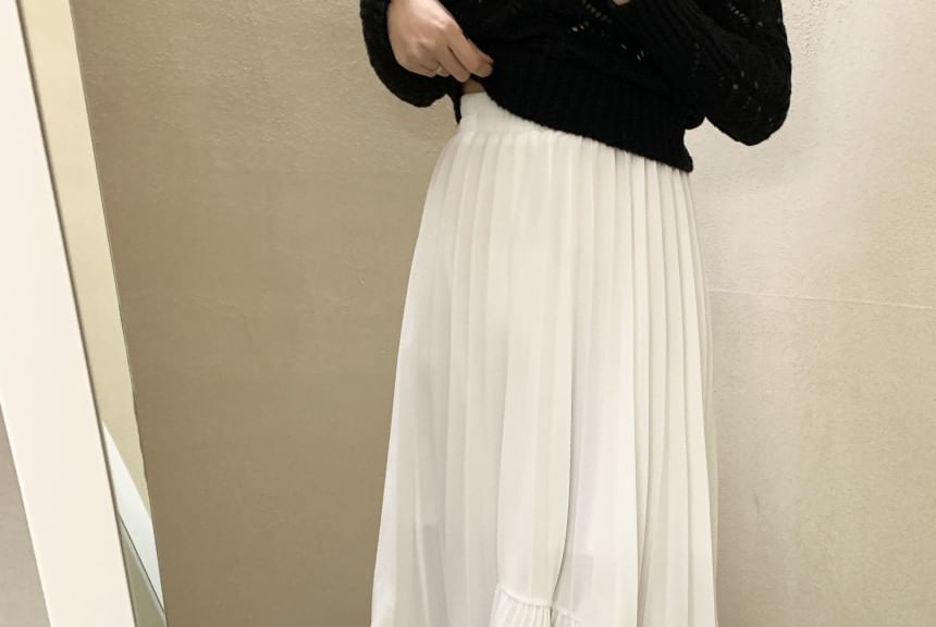 Asymmetrical A-Line Midi Skirt with High Waist