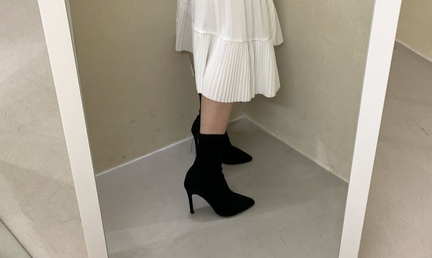 Asymmetrical A-Line Midi Skirt with High Waist