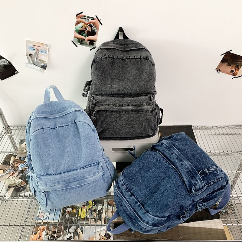 Backpack Denim Washed Zip