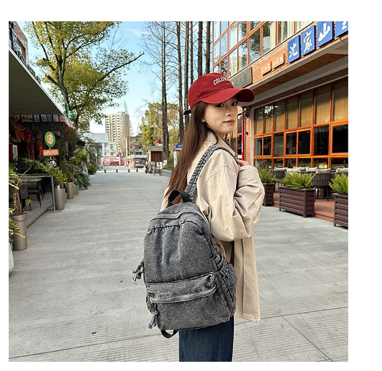 Backpack Denim Washed Zip