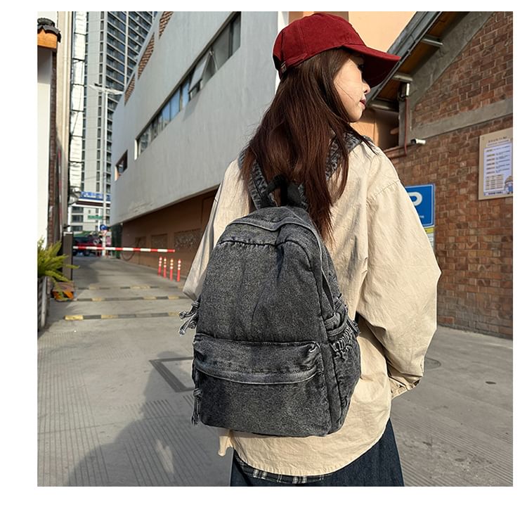 Backpack Denim Washed Zip