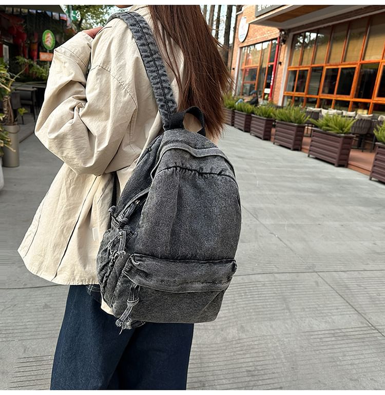 Backpack Denim Washed Zip