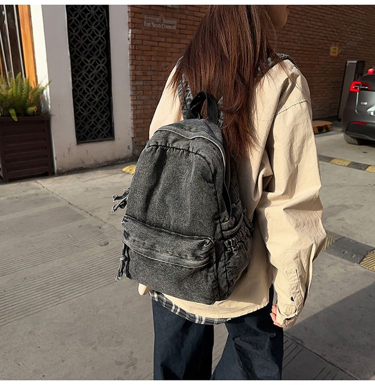 Backpack Denim Washed Zip