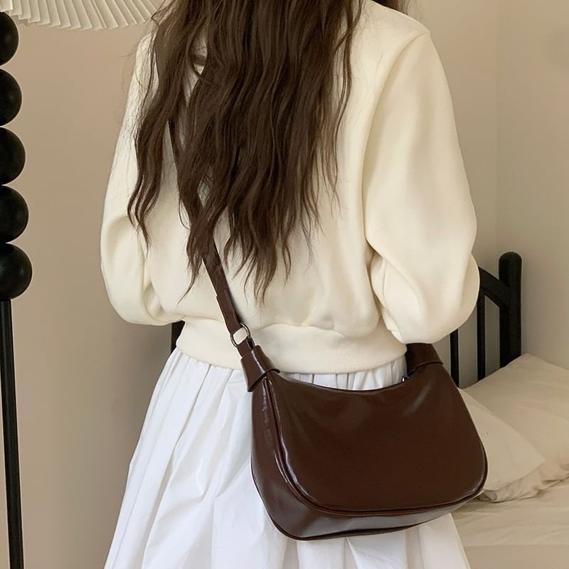 Leather Shoulder Faux Plain Bag