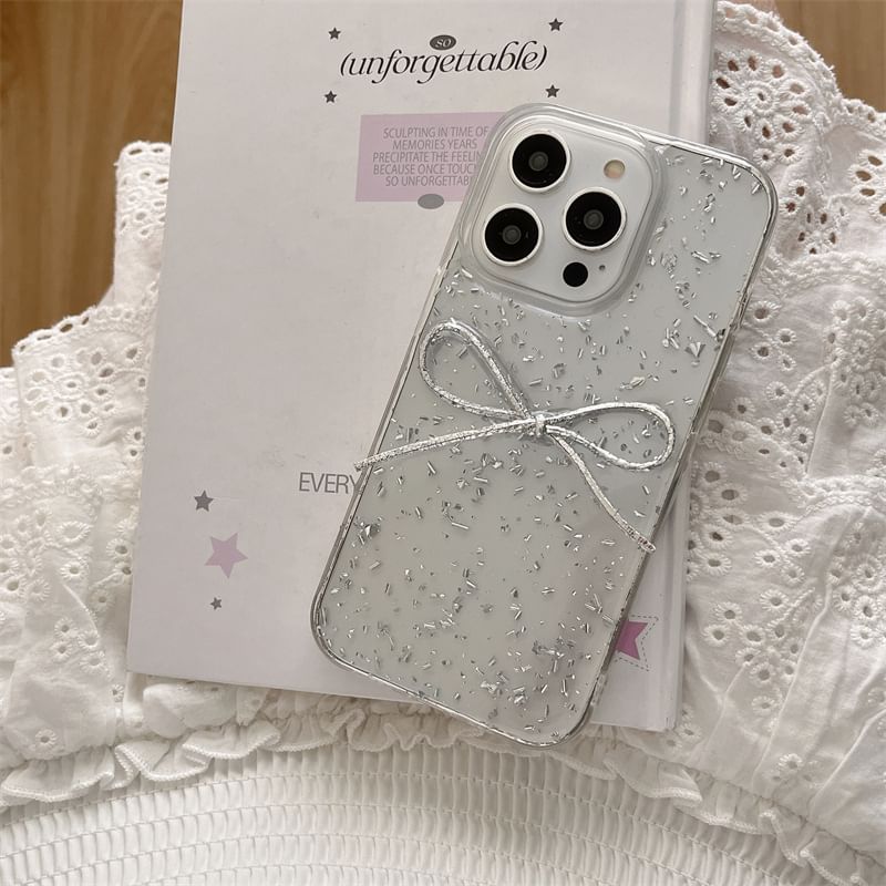 Phone with Case Bow Leaf Gold