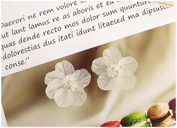 / Flower Stud Clip-On Earring Ear