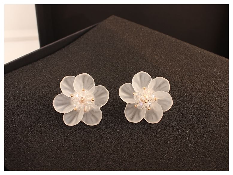 / Flower Stud Clip-On Earring Ear