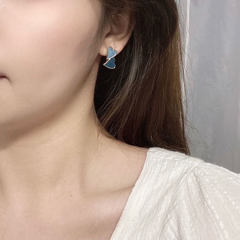Asymmetrical / Earring Heart Clip-On Ear Stud