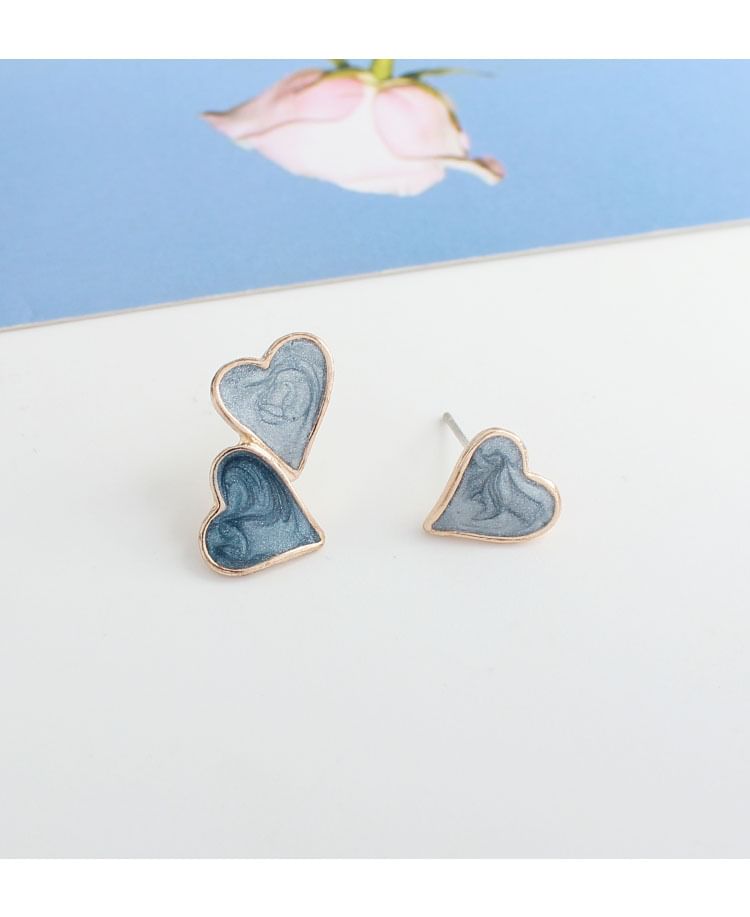 Asymmetrical / Earring Heart Clip-On Ear Stud