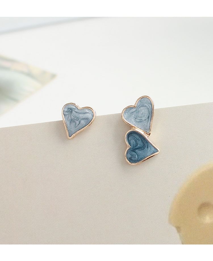 Asymmetrical / Earring Heart Clip-On Ear Stud