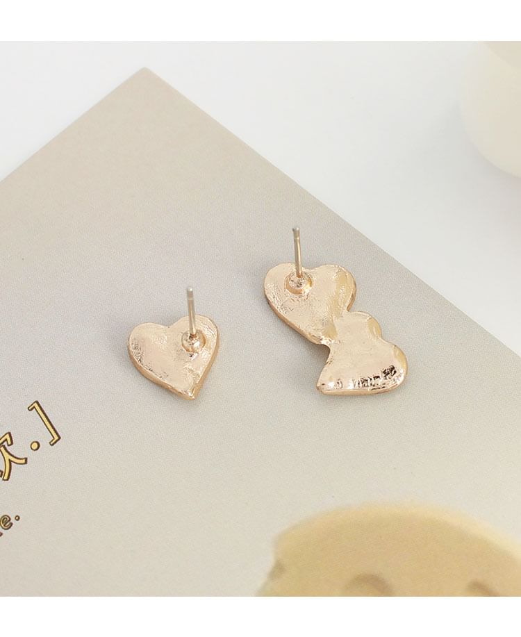 Asymmetrical / Earring Heart Clip-On Ear Stud