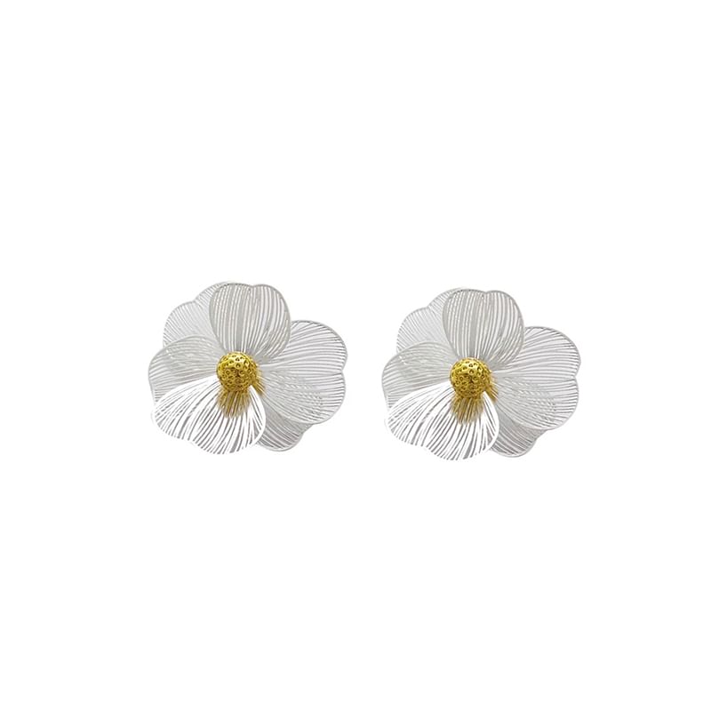 Earring Flower Ear Stud Clip-On /