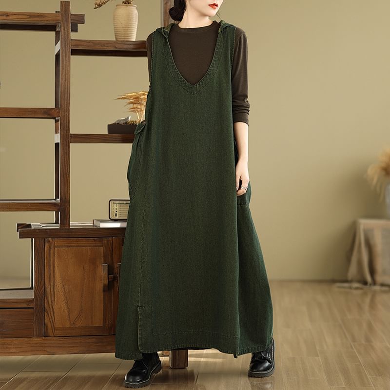 V-Neck Sleeveless A-Line Maxi Dress