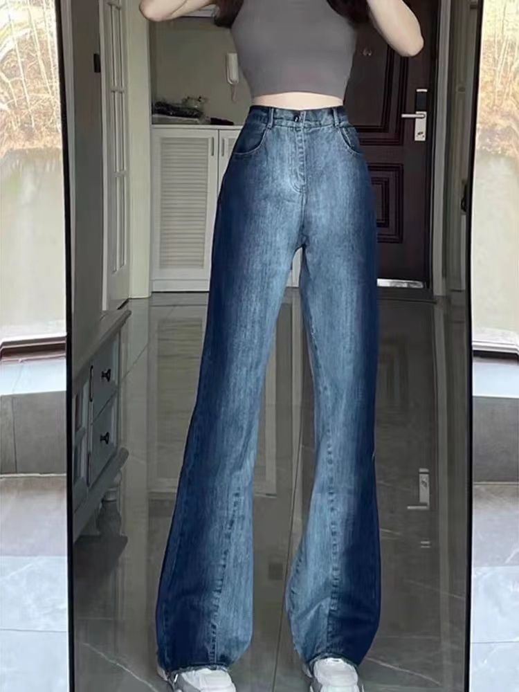 High Jeans Wide Waist Leg Washed