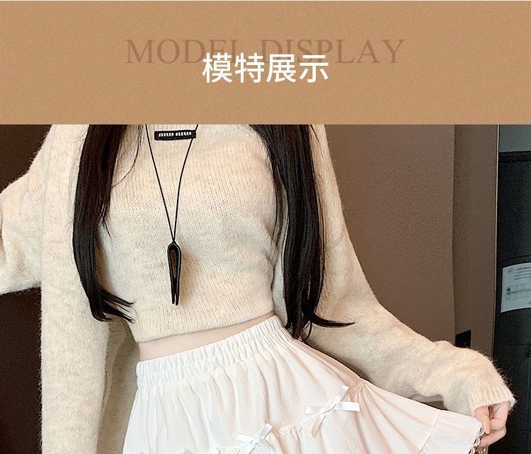 Waist Elastic Bow Skirt Ruffle A-Line Mini Plain