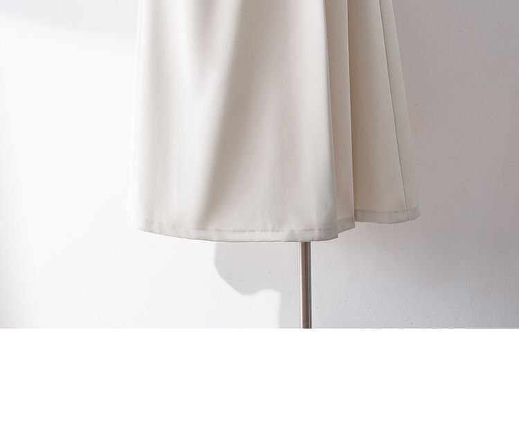 Asymmetrical Shirred Midi A-Line Skirt with High Rise