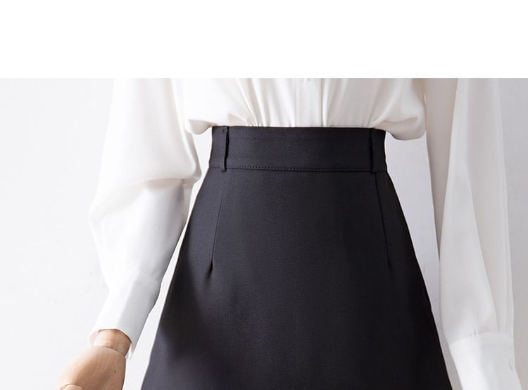 Ruffle Hem Layered Mini A-Line Skirt with High Waist