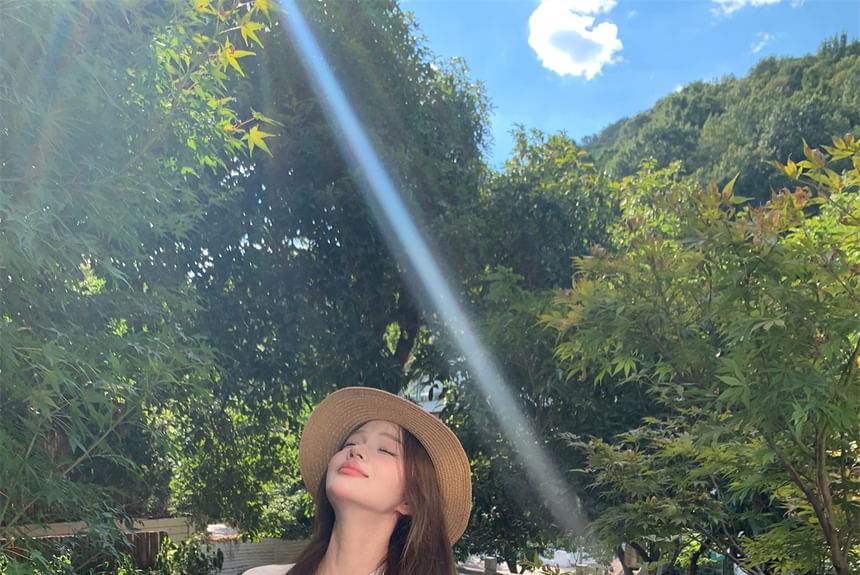 Waist High / Shorts Ruffle Plain Puff-Sleeve Shirt Lace-Up