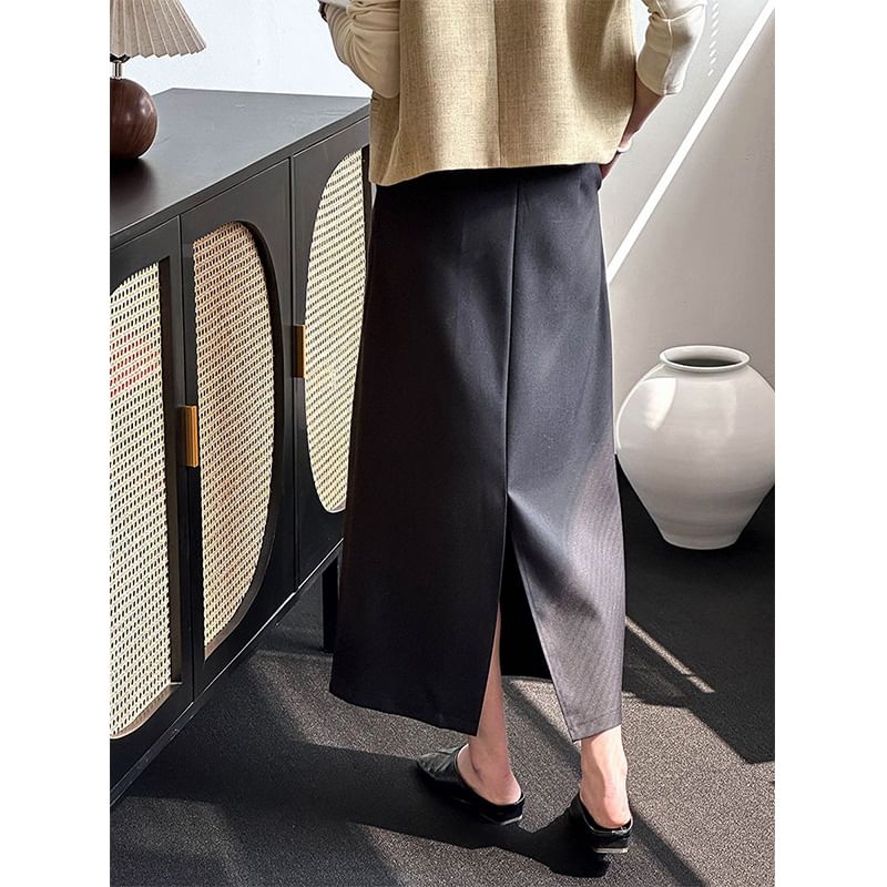 Maxi Mermaid Skirt with High Waist in Plain Design
