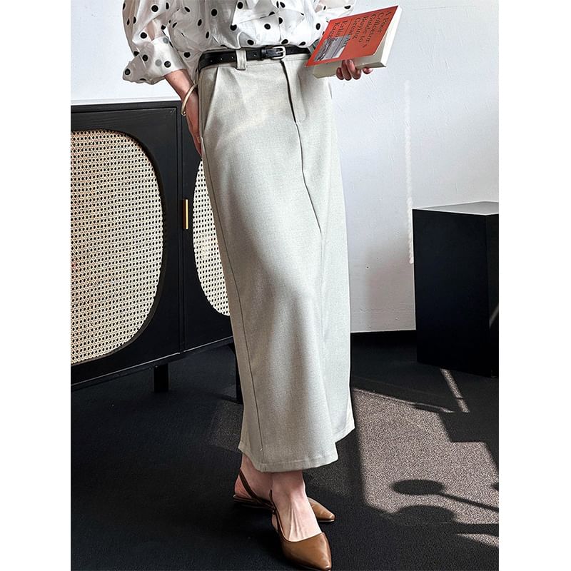 Maxi Mermaid Skirt with High Waist in Plain Design