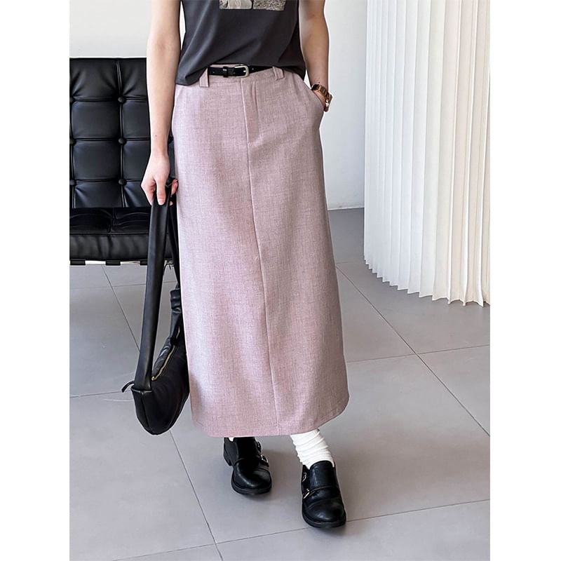 Maxi Mermaid Skirt with High Waist in Plain Design