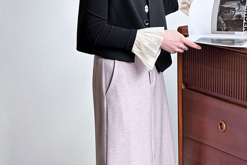 Maxi Mermaid Skirt with High Waist in Plain Design