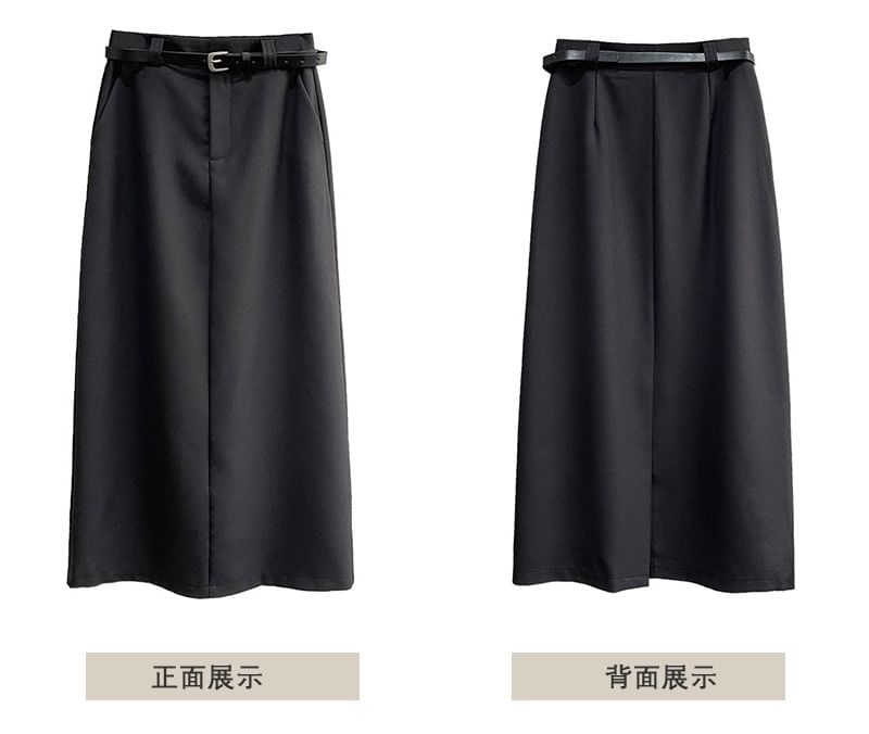 Maxi Mermaid Skirt with High Waist in Plain Design