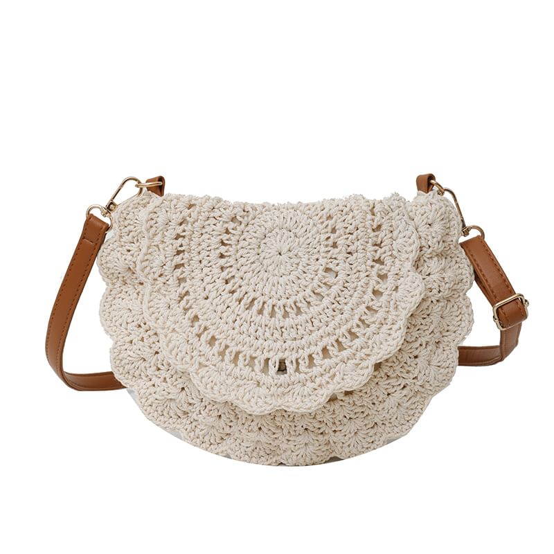 Crossbody Crochet Flap Bag Lace