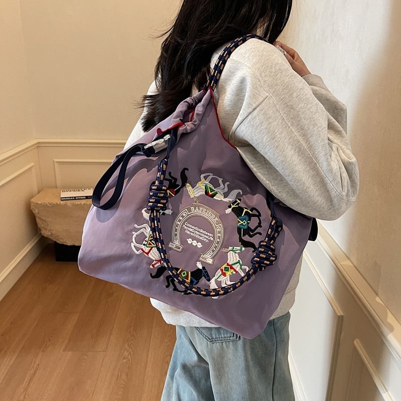 Embroidered Horse Crossbody Bag