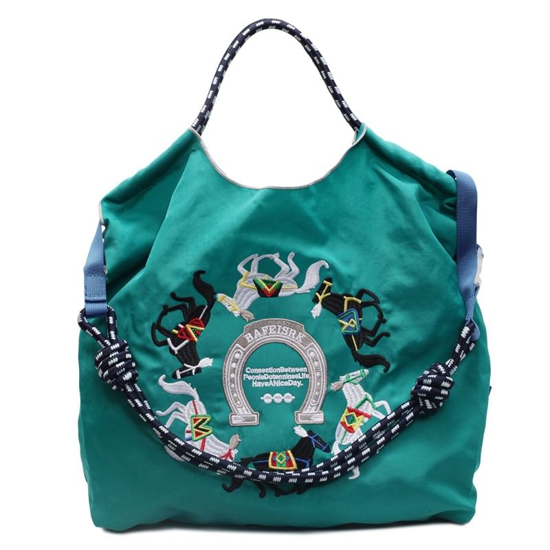 Embroidered Horse Crossbody Bag