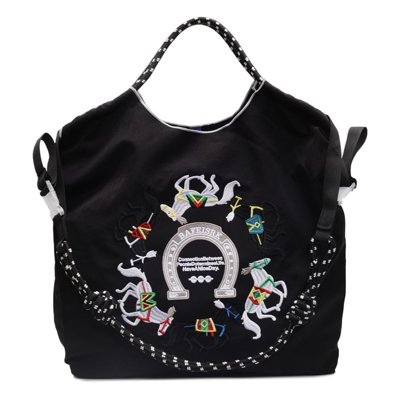 Embroidered Horse Crossbody Bag