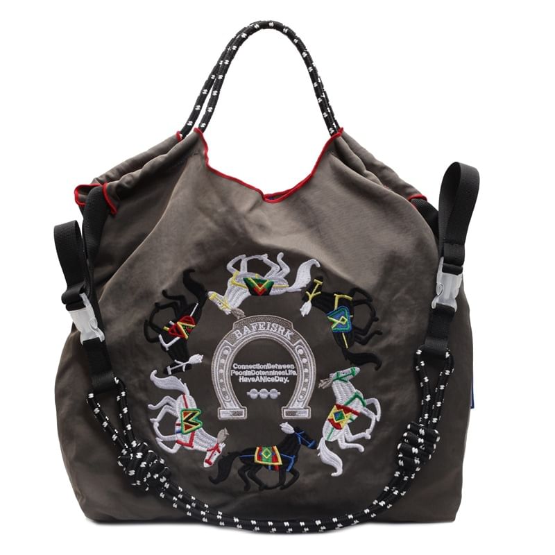 Embroidered Horse Crossbody Bag