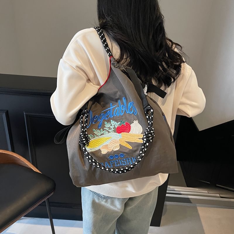 Bag Tote Embroidered Vegetable