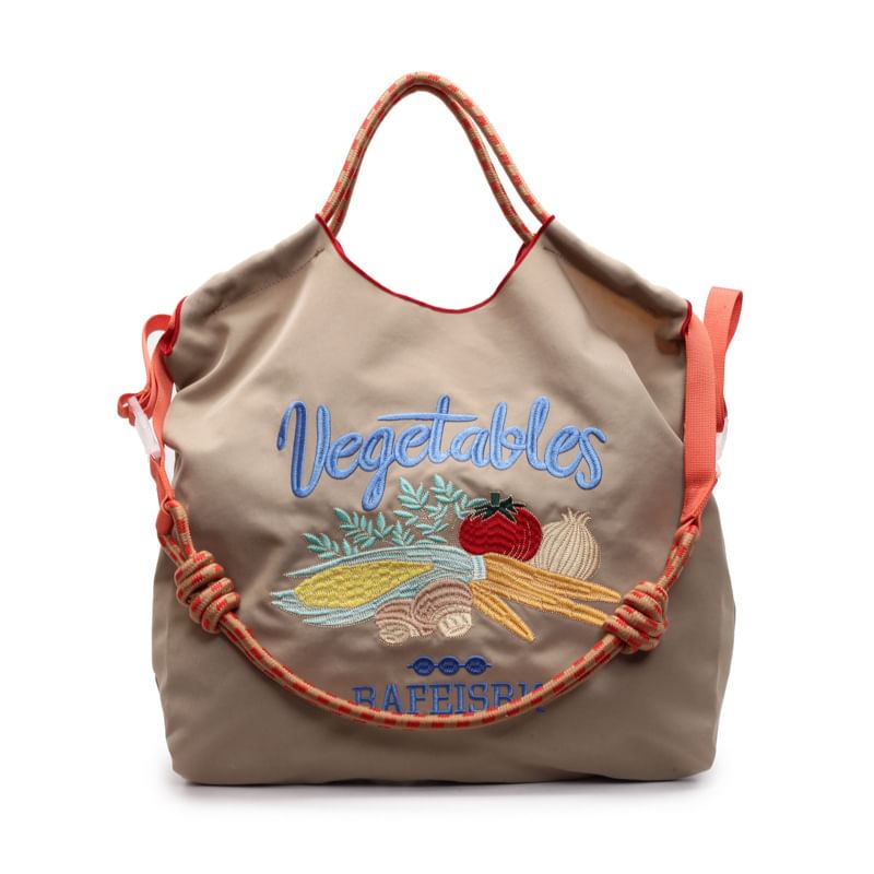 Bag Tote Embroidered Vegetable