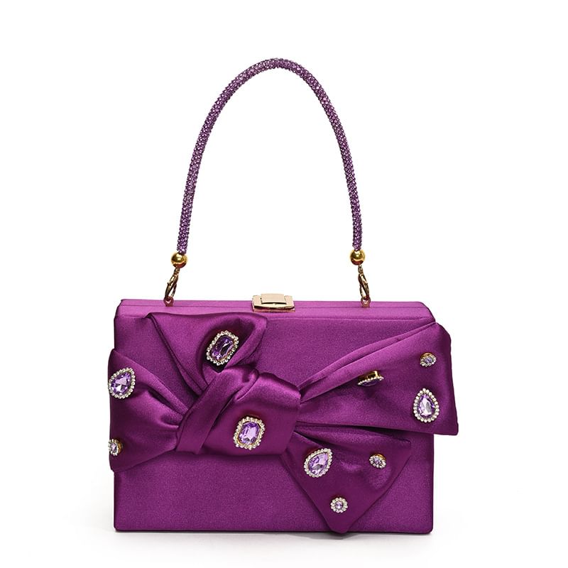 Rhinestone Bag Bow Crossbody Box