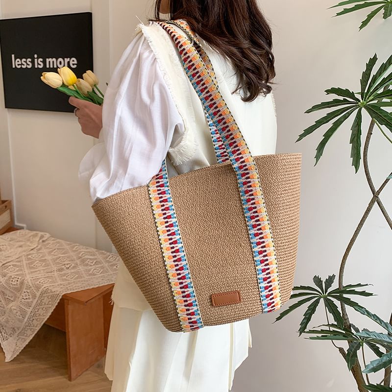 Bag Pattern Tote Woven Strap