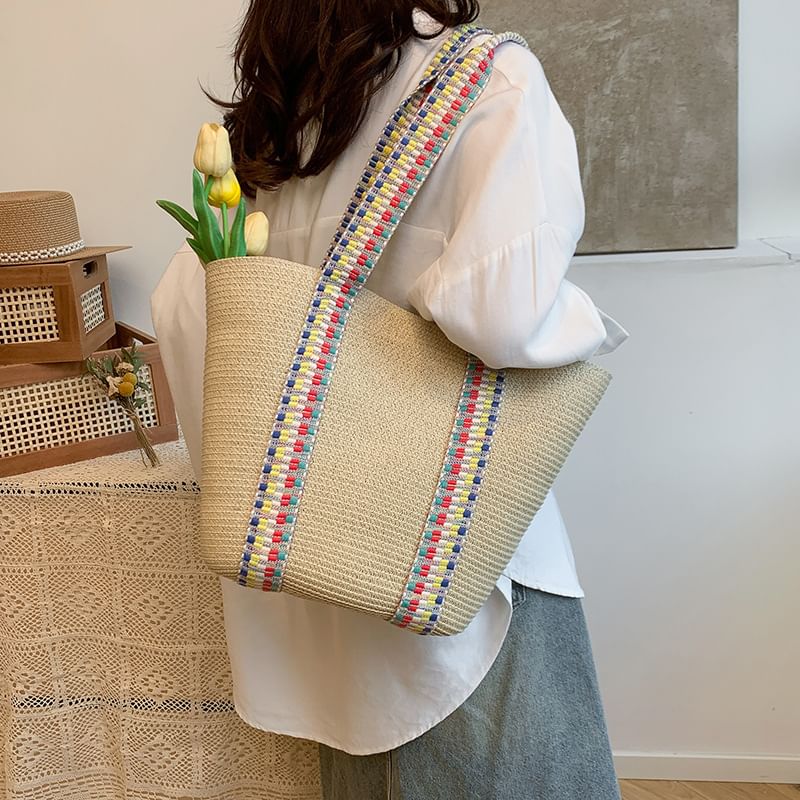 Bag Pattern Tote Woven Strap