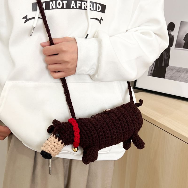 Crossbody Bag Dog Knit