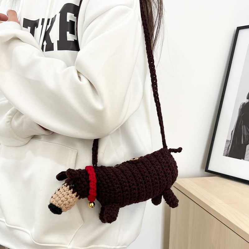 Crossbody Bag Dog Knit