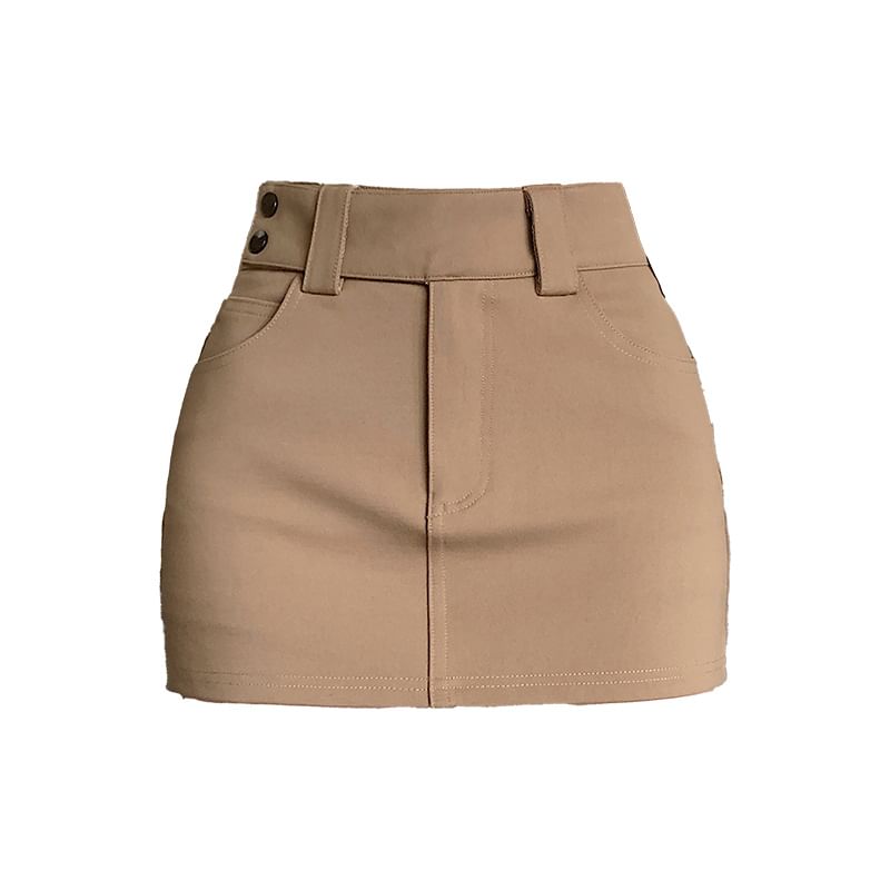 High Waist Skort Plain