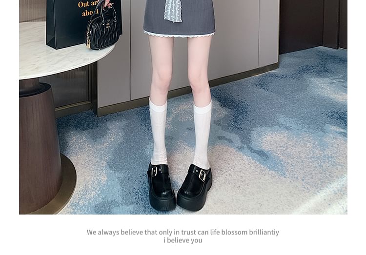 Skort High Lace Panel Waist