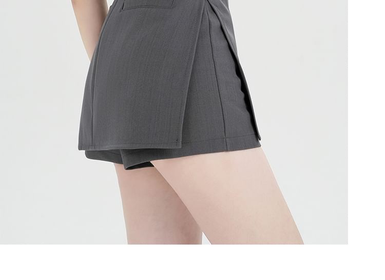 Waist Lace Trim Skort High Slit