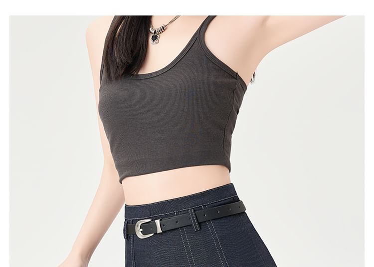 Pleated Denim Flared Midi Skirt with High Waist