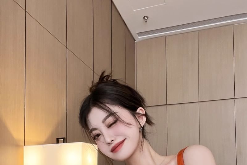 Short-Sleeve Trim Top Ruffle Off-The-Shoulder Crop Lace