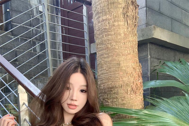 Bow Tube Top Lace Panel