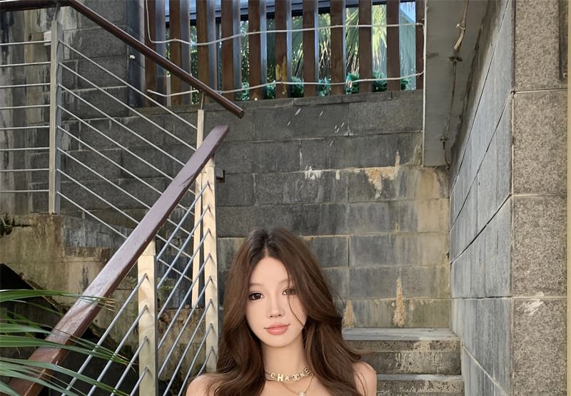 Bow Tube Top Lace Panel