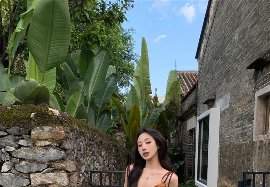 Asymmetrical Camisole Tie Dye Top Shoulder